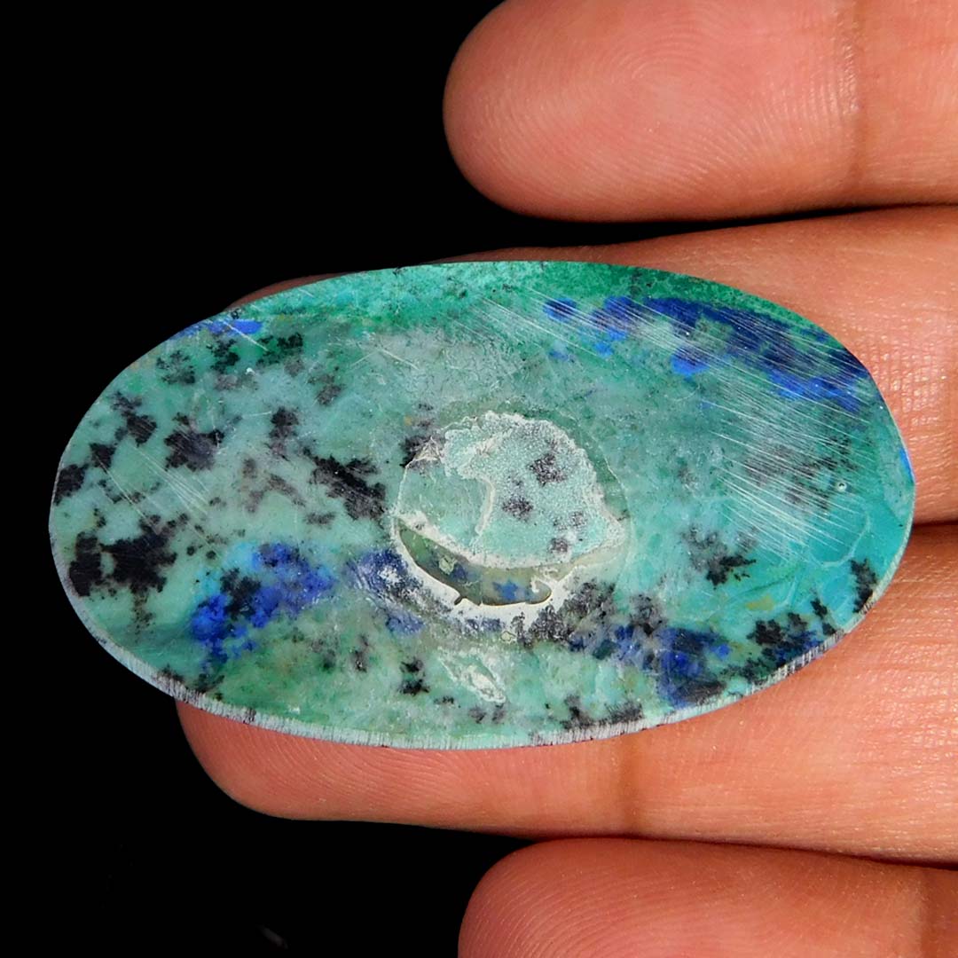 Natürlicher unglaublicher Bluebird Azurit ovaler Cabochon Heil Edelstein 43,15 kt. - Bild 2 von 3