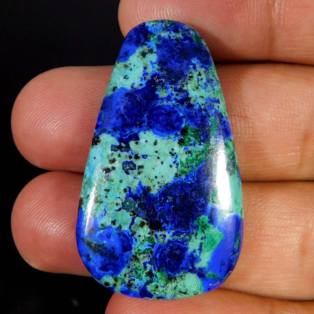 Natural Amazing Bluebird Azurite Fancy Cabochon 47.10Cts. Reiki Healing Gemstone - Imagen 1 de 3